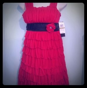 NEW Lovely Red Ruffle Holiday Dress